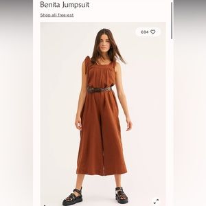 Free People Benita Jumpsuit Size XS Oversized Color - Peach